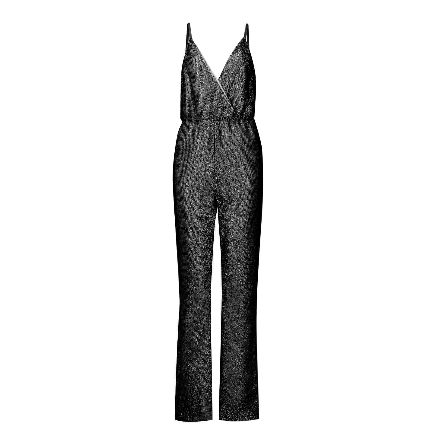 Women Elegant Sleeveless Sequined Glitter Shiny Jumpsuit Trousers Wide Leg Pants Sexy Slim Fit Backless Jumpsuit Romper Overalls